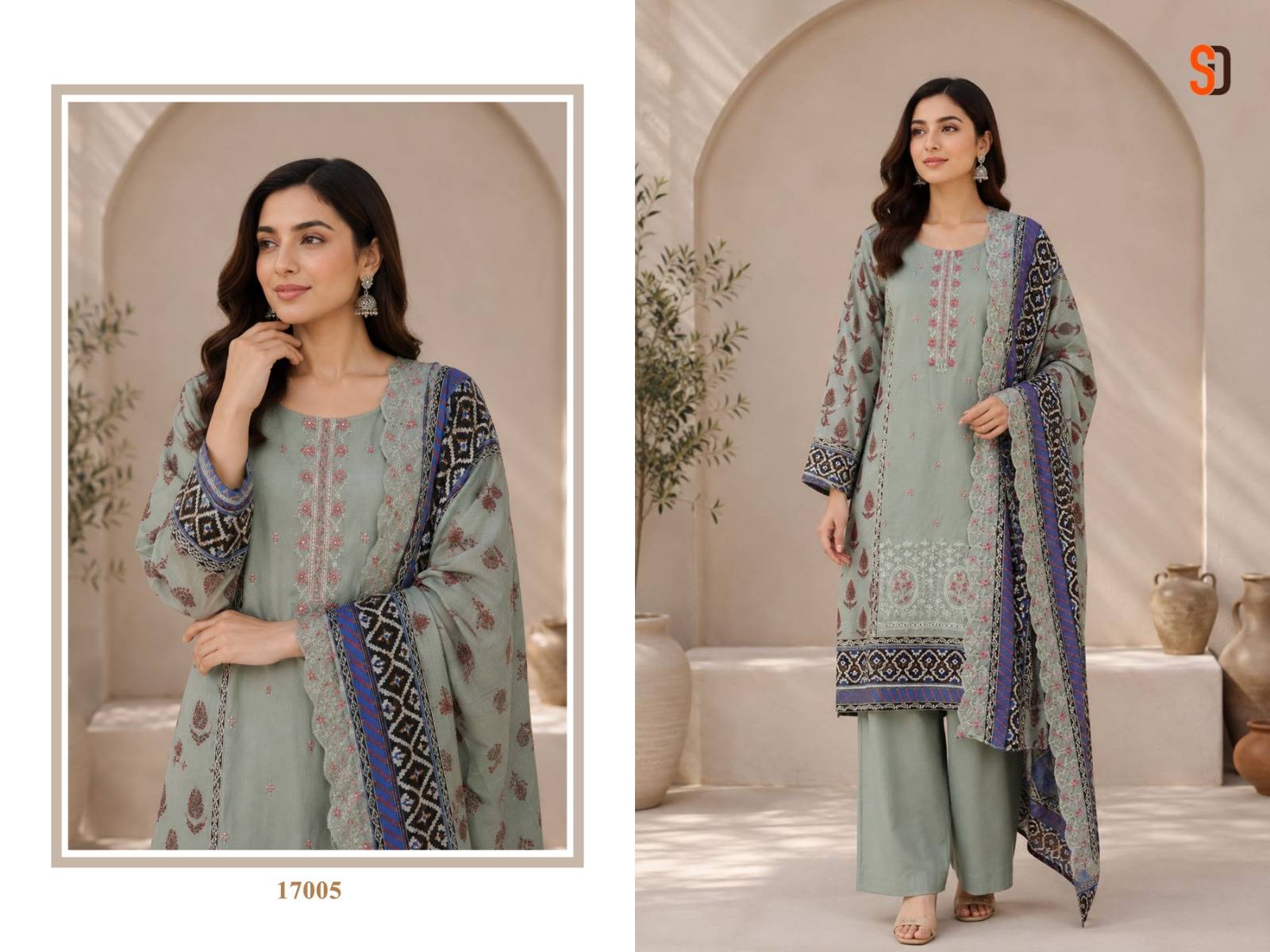 BIN SAEED VOL-17 By SHARDDHA DESIGNER 17001 To 17006 Series Premium Pure Cotton dresses at Wholesale Price
